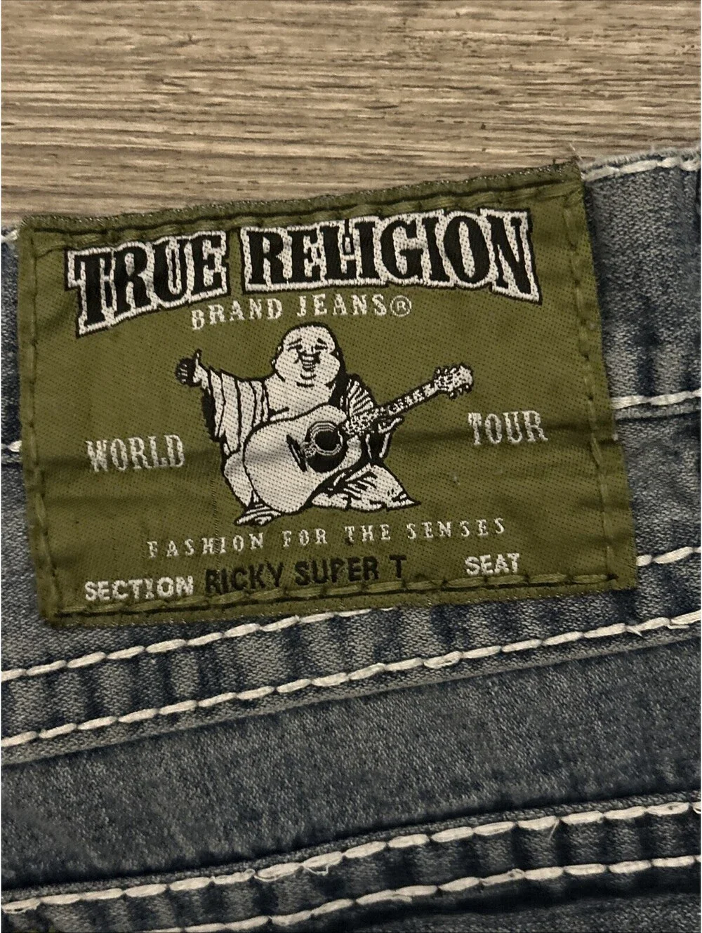 True Religion Ricky Super T Jeans - Size 40 Thick Piping Stitch
